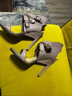 Nicholas Kirkwood Snakeskin-Texture High Heel Sandals